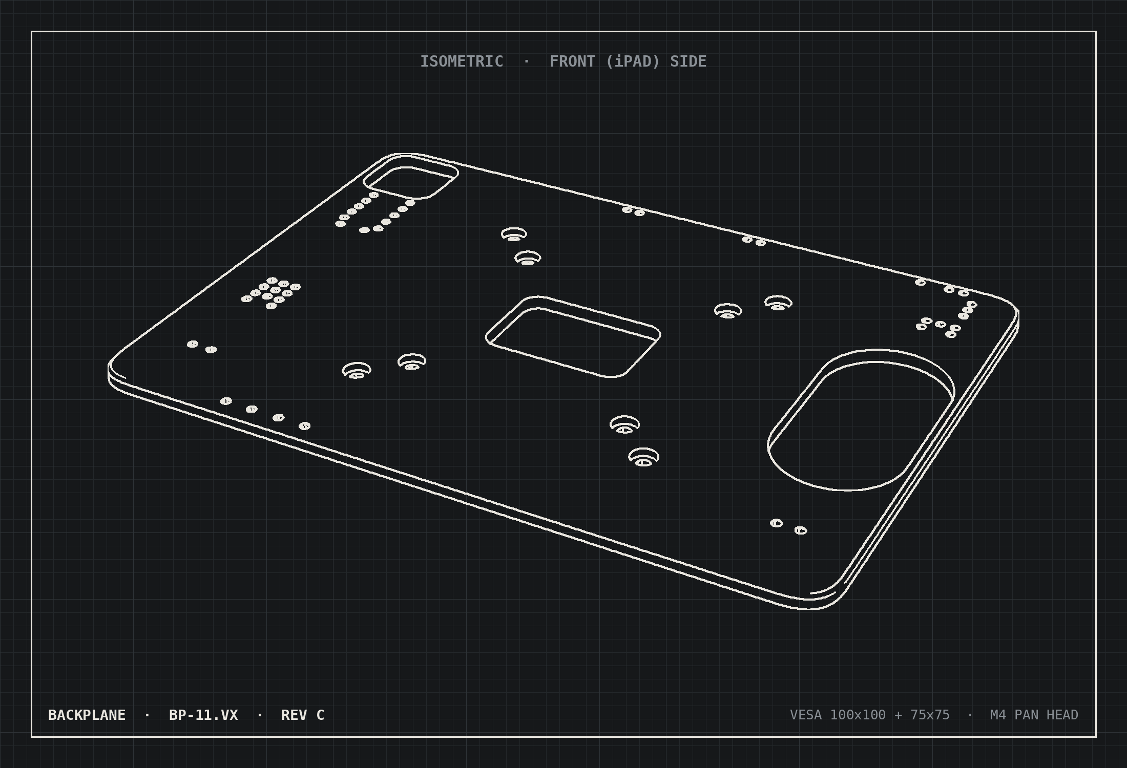 Isometric drawing of the BP-11 plate
